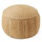 Casafield Braided Jute Pouf, Large Pouf Ottoman, 22" W x 22" D x 14" H Woven Jute Footrest, Decorative Indoor Boho Home Accent for Living Room